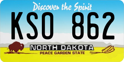 ND license plate KSO862