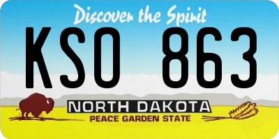 ND license plate KSO863