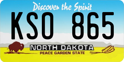 ND license plate KSO865