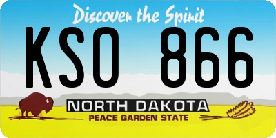 ND license plate KSO866