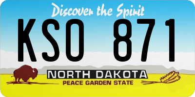 ND license plate KSO871