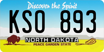 ND license plate KSO893