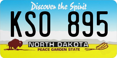 ND license plate KSO895
