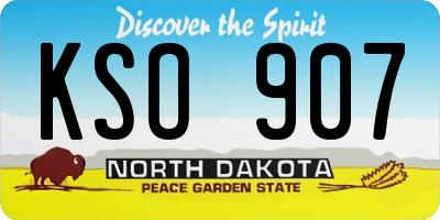 ND license plate KSO907