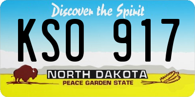 ND license plate KSO917