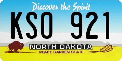 ND license plate KSO921
