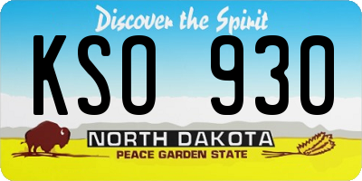 ND license plate KSO930
