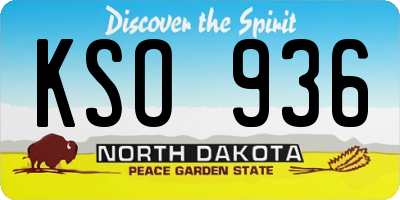 ND license plate KSO936