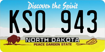 ND license plate KSO943