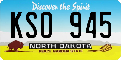ND license plate KSO945