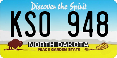 ND license plate KSO948