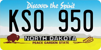 ND license plate KSO950
