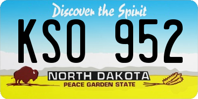 ND license plate KSO952