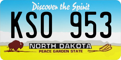 ND license plate KSO953