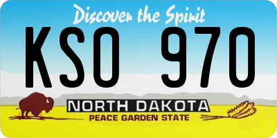 ND license plate KSO970