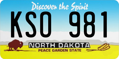 ND license plate KSO981