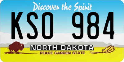 ND license plate KSO984