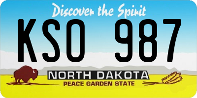 ND license plate KSO987
