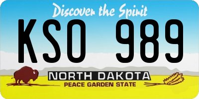 ND license plate KSO989