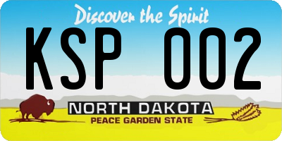 ND license plate KSP002
