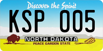 ND license plate KSP005