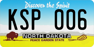 ND license plate KSP006
