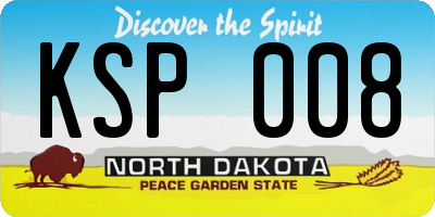 ND license plate KSP008