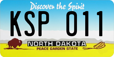 ND license plate KSP011