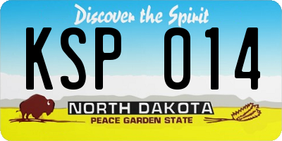ND license plate KSP014