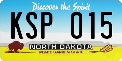 ND license plate KSP015