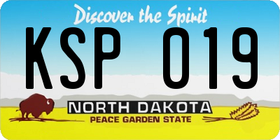 ND license plate KSP019