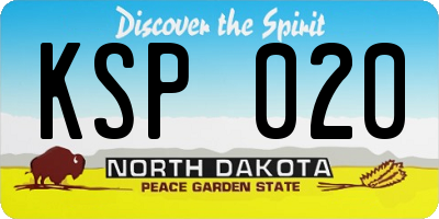 ND license plate KSP020