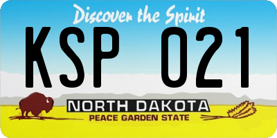 ND license plate KSP021