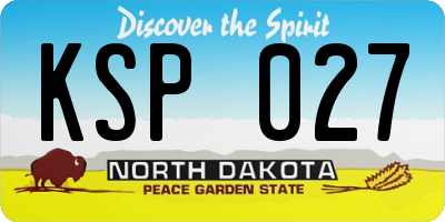 ND license plate KSP027