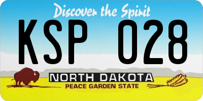 ND license plate KSP028