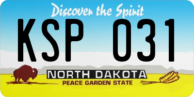 ND license plate KSP031