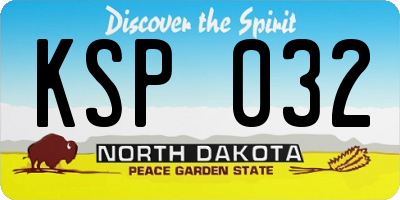 ND license plate KSP032
