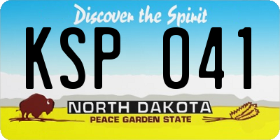 ND license plate KSP041