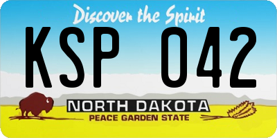 ND license plate KSP042