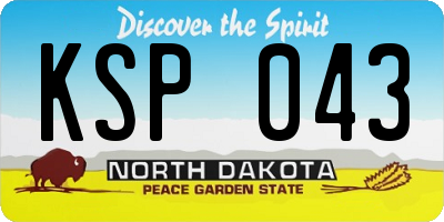 ND license plate KSP043