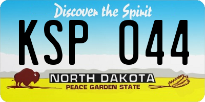 ND license plate KSP044