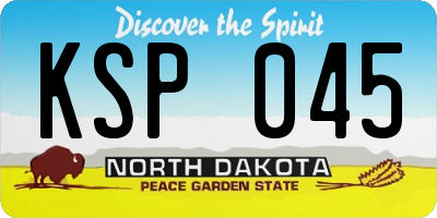 ND license plate KSP045