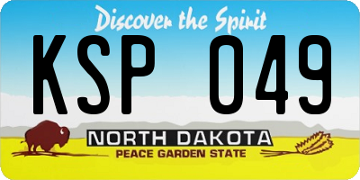 ND license plate KSP049