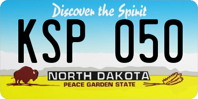 ND license plate KSP050