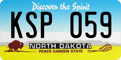ND license plate KSP059