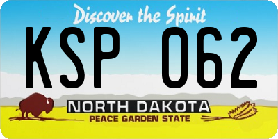 ND license plate KSP062