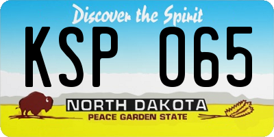 ND license plate KSP065