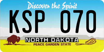 ND license plate KSP070