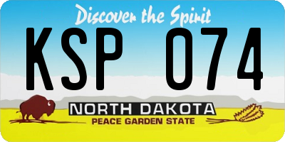 ND license plate KSP074
