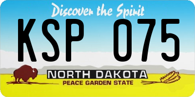 ND license plate KSP075